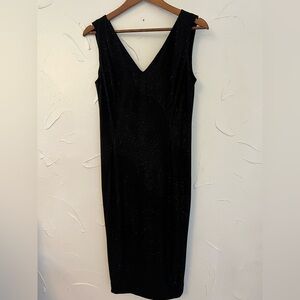 Calvin Klein Black Sparkle Sheath Cocktail Dress SZ 6